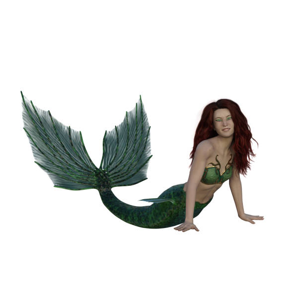 istock 3D rendering of a beautiful mermaid leaning on her hands 1362716826