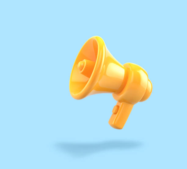 istock Yellow megaphone isolated on blue background. Clipping path included 1362717400