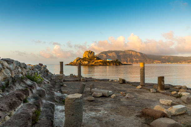 istock Ancient ruins on Kos, in the back  island Kastri, Greece 1362719087