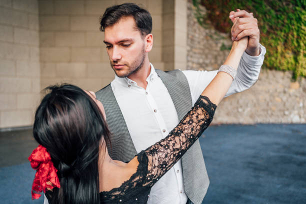 istock Young couple dancing on stage 1362719167