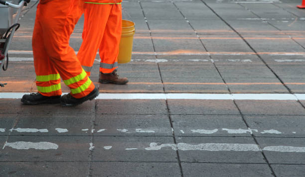 istock Painting road lines 1362722929
