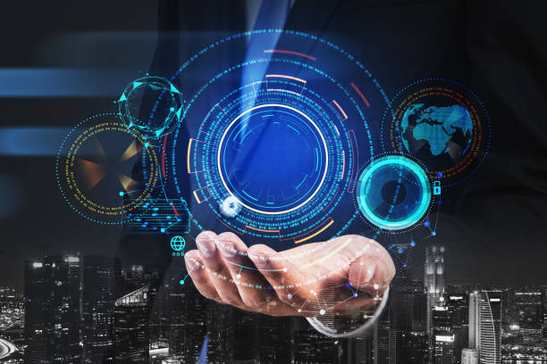 istock Businessman is holding digital interface hologram in his hand 1362724814