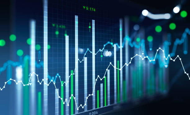istock Financial chart and rising graph with bar diagrams 1362725661