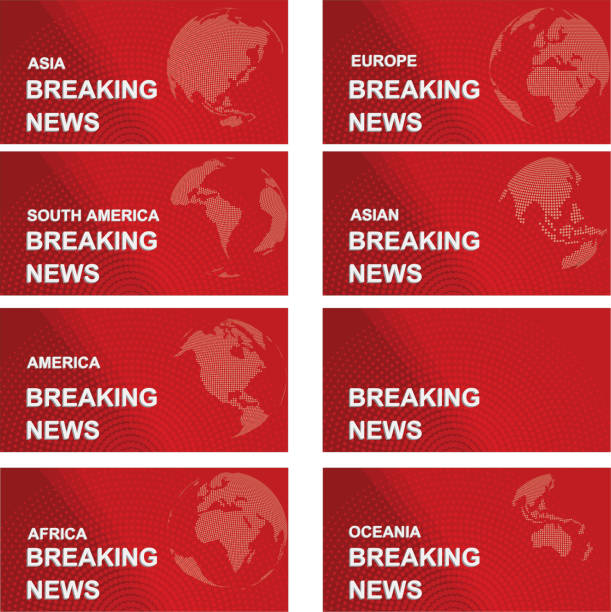 ilustrações de stock, clip art, desenhos animados e ícones de breaking news concept,breaking news, broadcast channel headline - newspaper headline flash