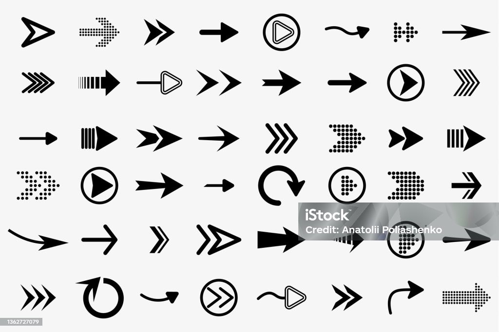 Black Graphic Direction Sign Computer Screen Arrow Stock Illustration ...
