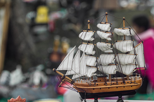 Detailed beautiful toy ship found on a market