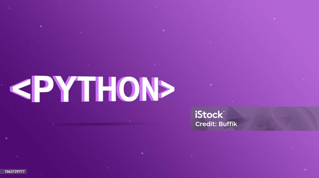 Python Language Name In Program Brackets On A Purple Background 3d ...