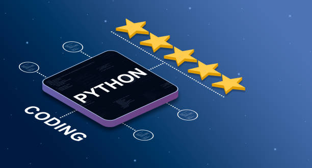 python linguagem de programação com uma classificação de 5 estrelas e crachás de código elemmets 3d - python - fotografias e filmes do acervo