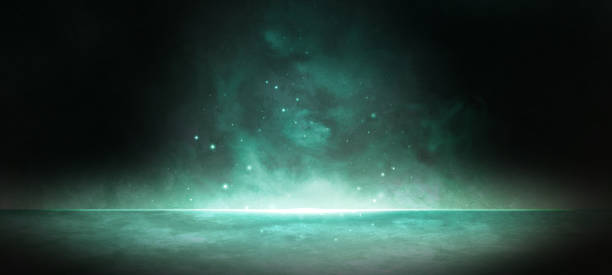 istock Unreal Interior Wall And Floor Otherworldly Bizarre with Cadet Blue Colors Abstract Background Cinematic Concept For Matte Painting 1362730199