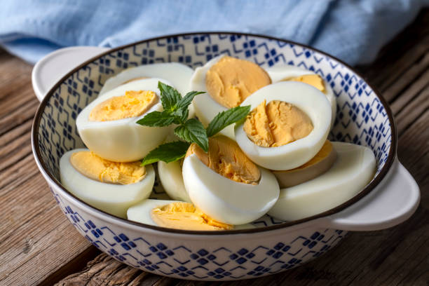 istock Boiled sliced egg, food photo 1362731478