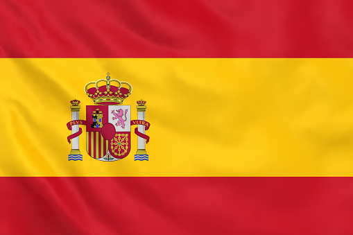 Spanish flag waving in the wind