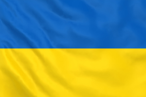 Bandera de Ucrania ondeando photo