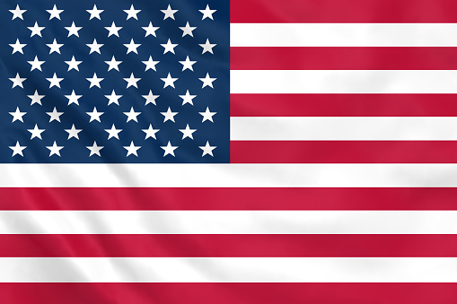 USA Flag with sunlight for background