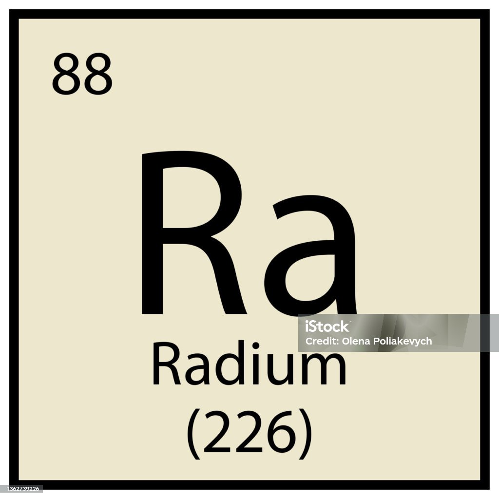 Marking Or Radium Radium Chemical Sign Square Frame Mendeleev Table Element Light Gray ...