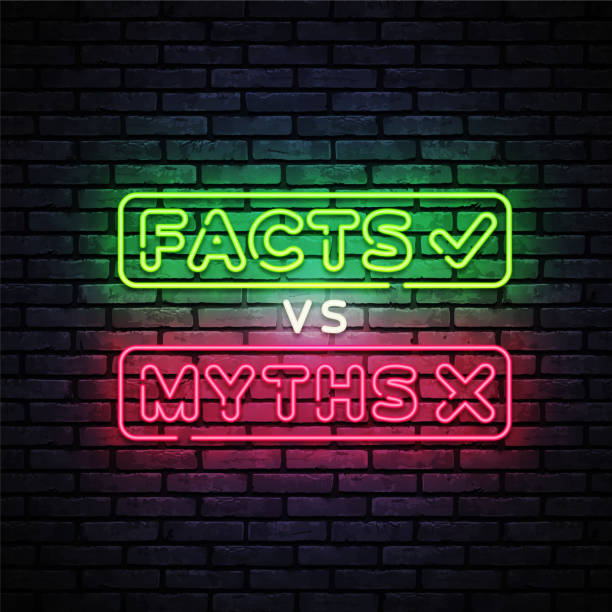 Facts vs Myths Neon Text. Facts vs Myths Neon Design Template Vector Facts vs Myths Neon Text. Facts vs Myths Neon Design Template Vector. mythology stock illustrations