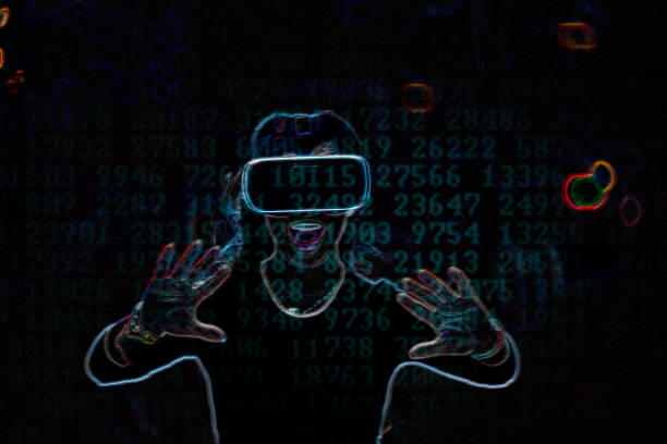 istock Metaverse digital cyber world technology, woman with virtual reality VR 1362750900
