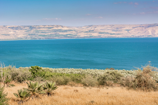 The Sea of Galilee, also called Lake Tiberias, Kinneret or Kinnereth is a freshwater lake in Israel.