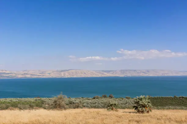 The Sea of Galilee, also called Lake Tiberias, Kinneret or Kinnereth is a freshwater lake in Israel.