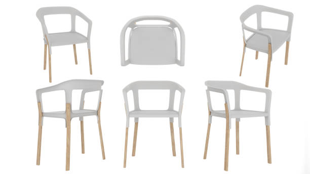 istock wood dining chair on white background,top view, side,3d rendering 1362755370