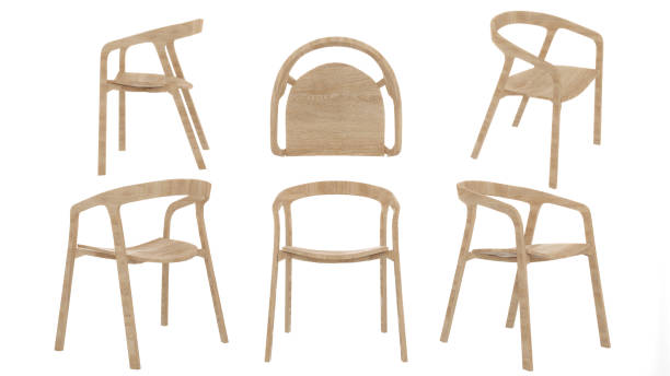 istock wood dining chair on white background,top view, side,3d rendering 1362755372