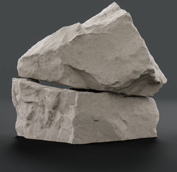 istock Single color white rocks in a flat grey color background for product displays with copy space, 3d Rendering 1362756143