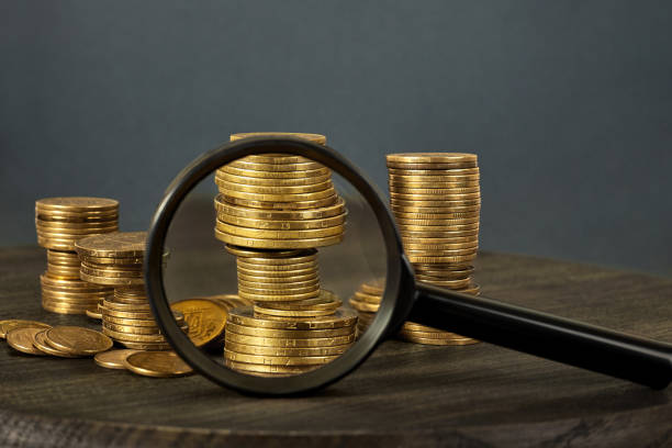 istock Coins of different denominations are stacked 1362757500