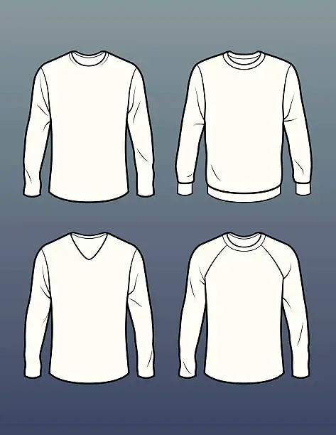 Vector illustration of Long sleeve t shirts