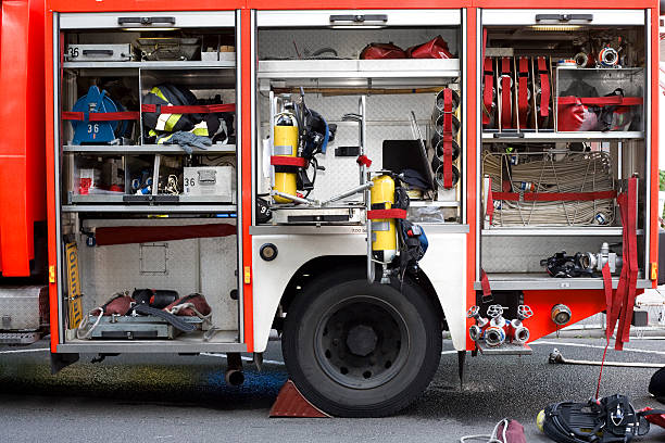 istock German firefighter truck in action 136276653