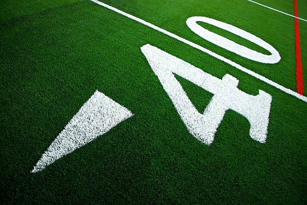 forty yard line - forty yard line stock-fotos und bilder