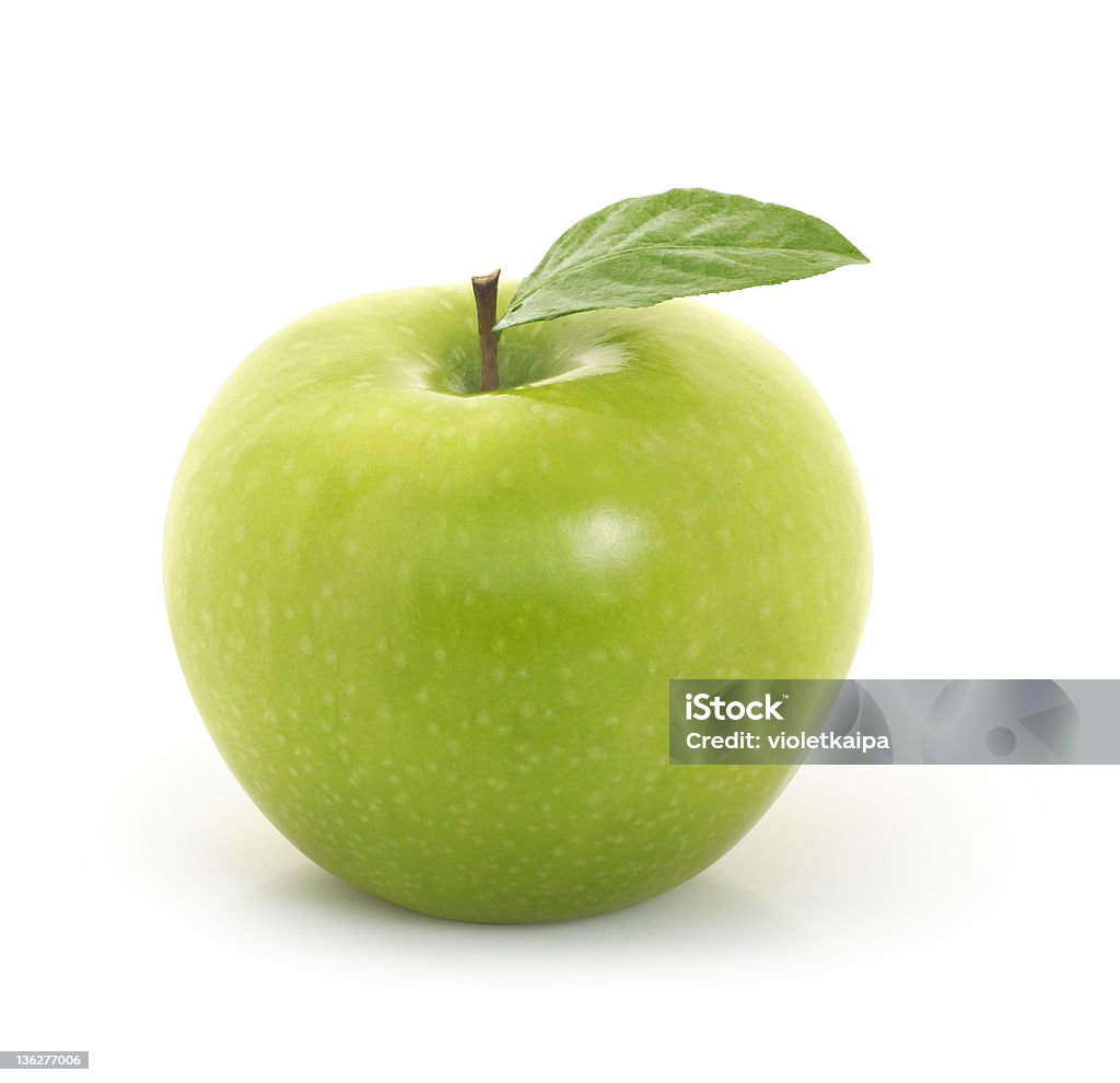 Pomme verte sur fond blanc - Photo de Couleur verte libre de droits