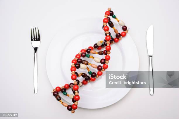 Dna Molecule On A Plate Stock Photo - Download Image Now - DNA, Food, Genetic Research