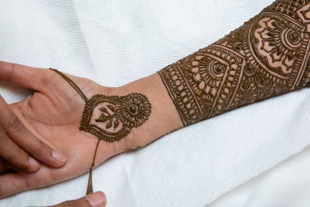 istock Drawing Henna Art on Indian Bride 1362773129