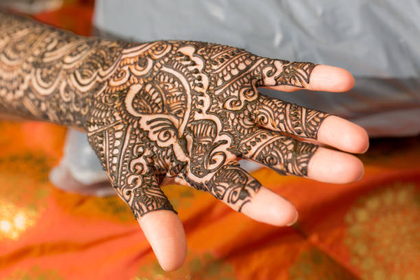 istock Drawing Henna Art on Indian Bride 1362773760