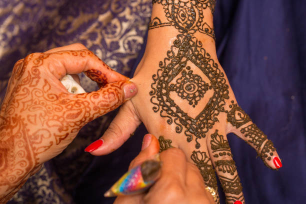 istock Drawing Henna Art on Indian Bride 1362773872
