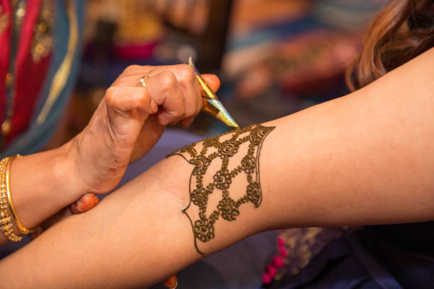 istock Drawing Henna Art on Indian Bride 1362773875