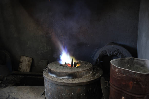 istock Fire in foundry furnace 136277501