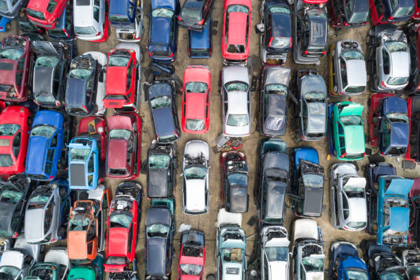 istock Car Recycling, Aerial View 1362775879