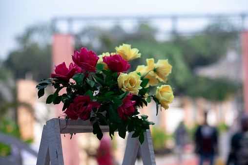 Artificial flower bokeh with standy to decoration purpose