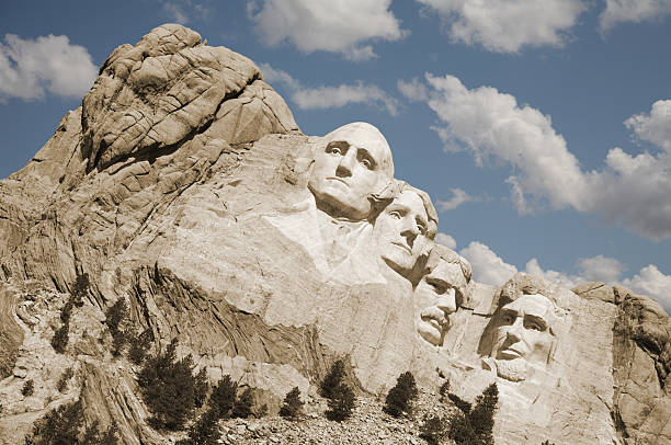 национальный мемориал гора рашмор - mt rushmore national monument usa south dakota president стоковые фото и изображения