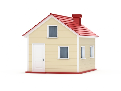 3d Render Miniature house concept on Isolated White Background (Clipping path)