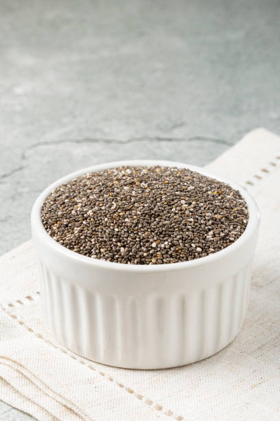 istock Chia seeds in bowl on the table. 1362789851