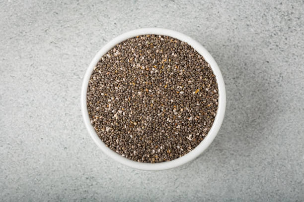 istock Chia seeds in bowl on the table. 1362789951
