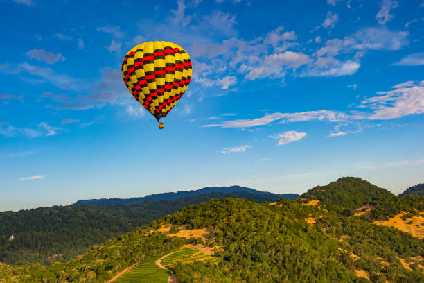 dolina napa ca. - hot air balloon california napa napa valley zdjęcia i obrazy z banku zdjęć