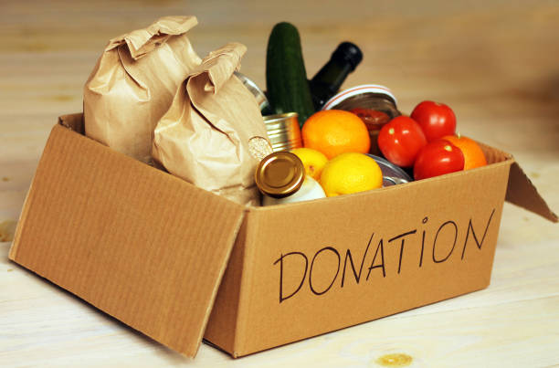 istock Various food in a cardboard donation box 1362797431