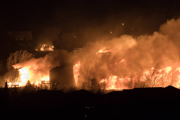 High winds up to 100 miles per hour fueled apocalyptic wild fires which tore across open grasslands and through homes in Superior, Colorado off highway 36. Power was cut to 34,000 homes and over 30,000 residents were forced to evacuate. Over 1,000 homes and businesses were destroyed by the Marshall fire in between Denver and Boulder, Colorado on December 30, 2021.