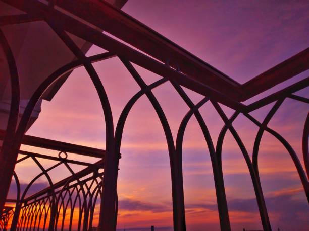 istock Beutiful sky and sunset view from balcony for travel concept 1362808508