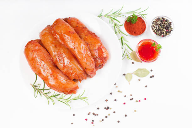 istock Fresh chicken.Convenience food,precooked.Raw marinated chicken.Marinated chicken fillet with spices.Cooking chicken with spices. 1362814223