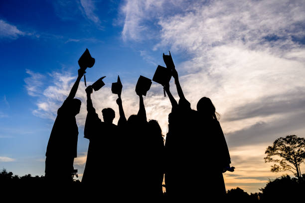 istock Silhouettes of students Celebration Education Graduation Student Success Learning Concept ceremony at university 1362815530