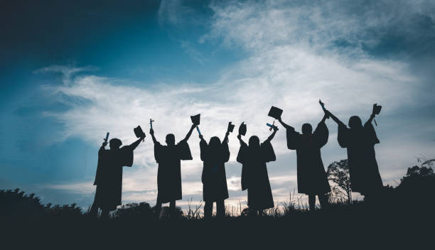 istock Silhouettes of students Celebration Education Graduation Student Success Learning Concept ceremony at university 1362815543
