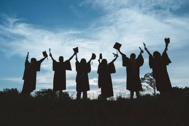 istock Silhouettes of students Celebration Education Graduation Student Success Learning Concept ceremony at university 1362815544